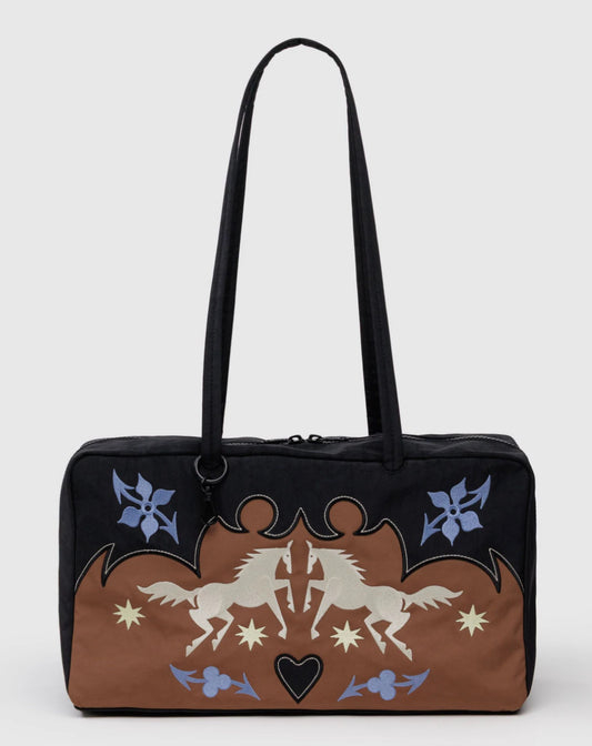 BAGGU Medium Nylon Bowler Bag - Western Appliqué