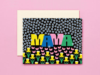 Garden of Mama • Typographic Retro Floral Mother's Day Card