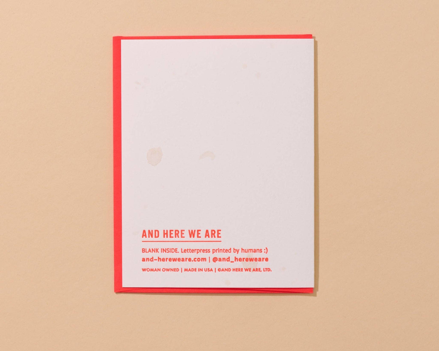 Olive Everything About You Letterpress Card- Made in USA