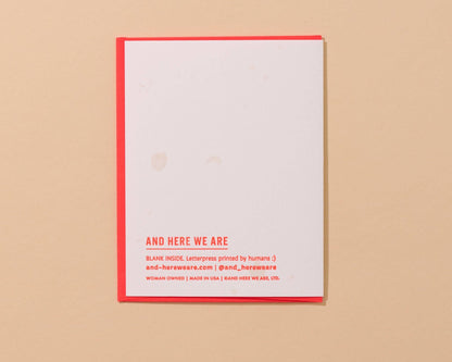 Olive Everything About You Letterpress Card- Made in USA