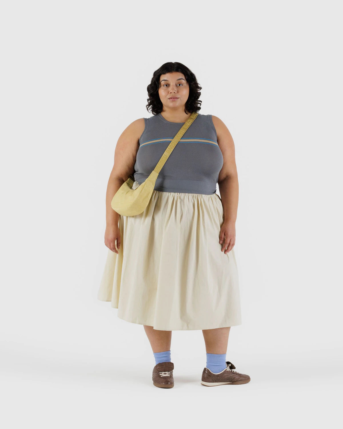 BAGGU Small Nylon Crescent Bag - Butter