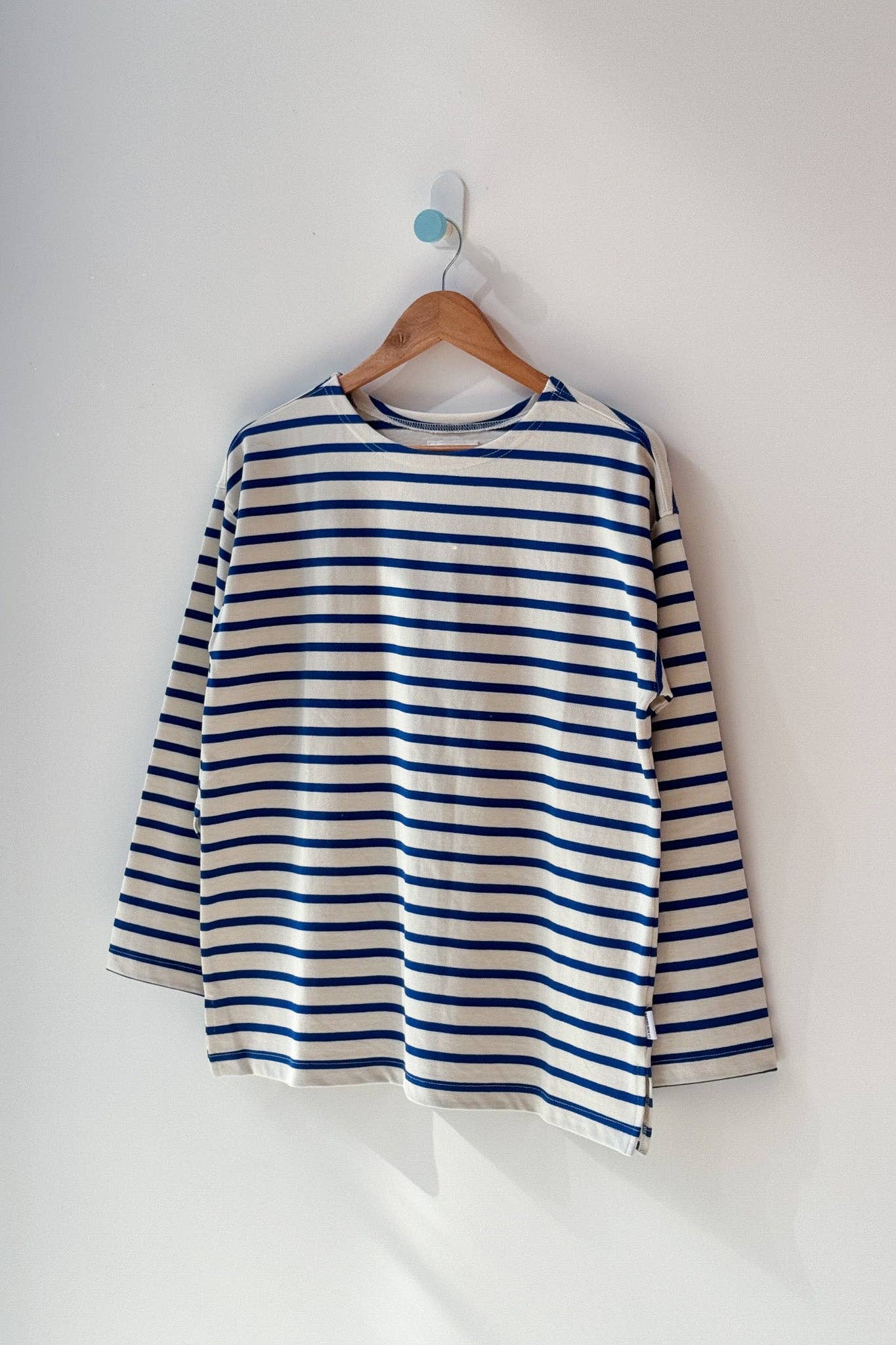 Marseille Top - Blue Stripe On Cream