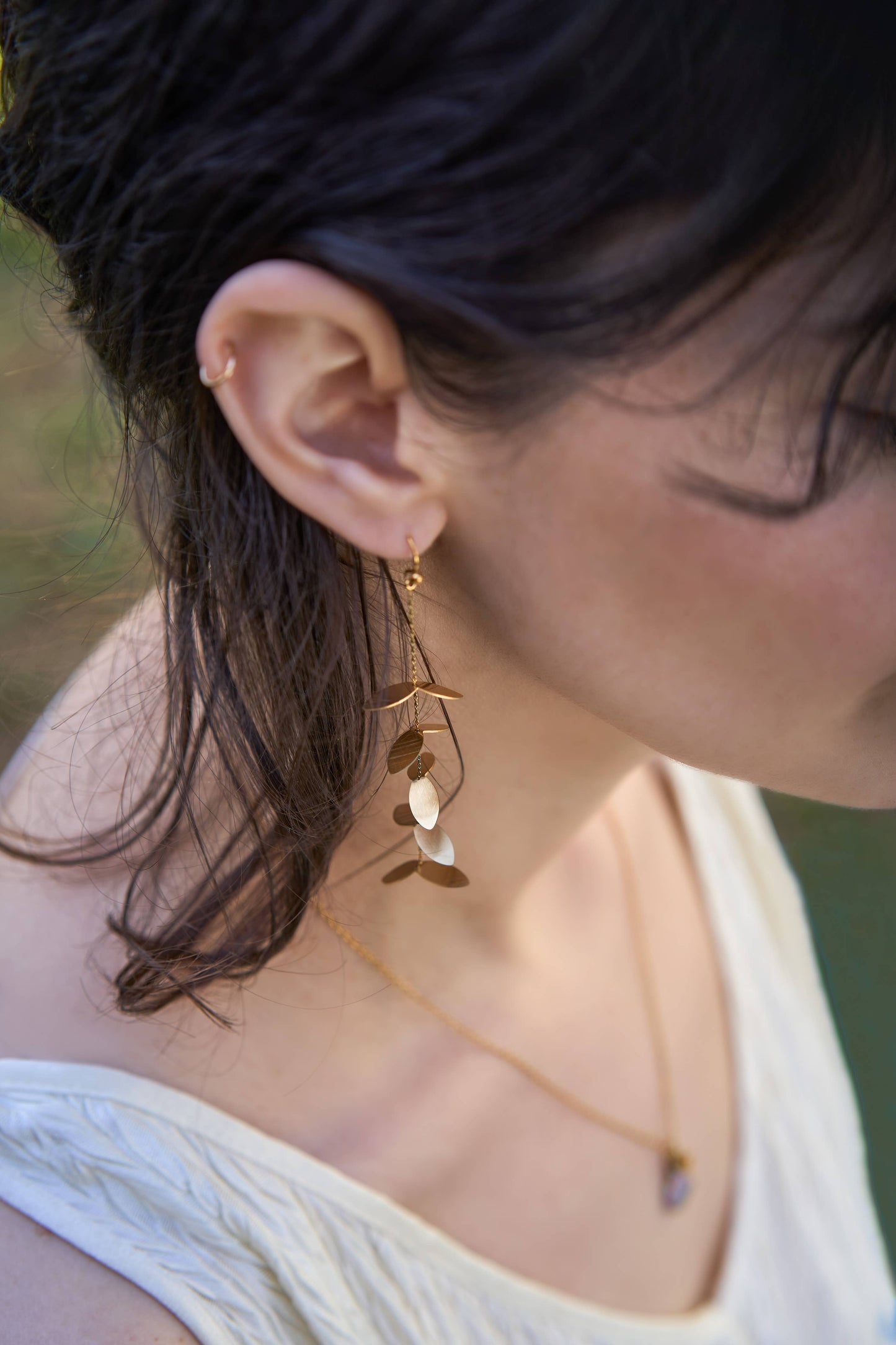 Vine Dangle Earrings: Silver