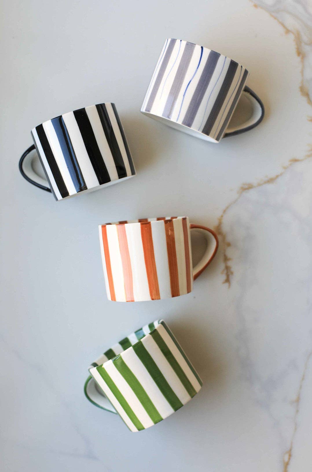 Simple Striped Mugs: Blue