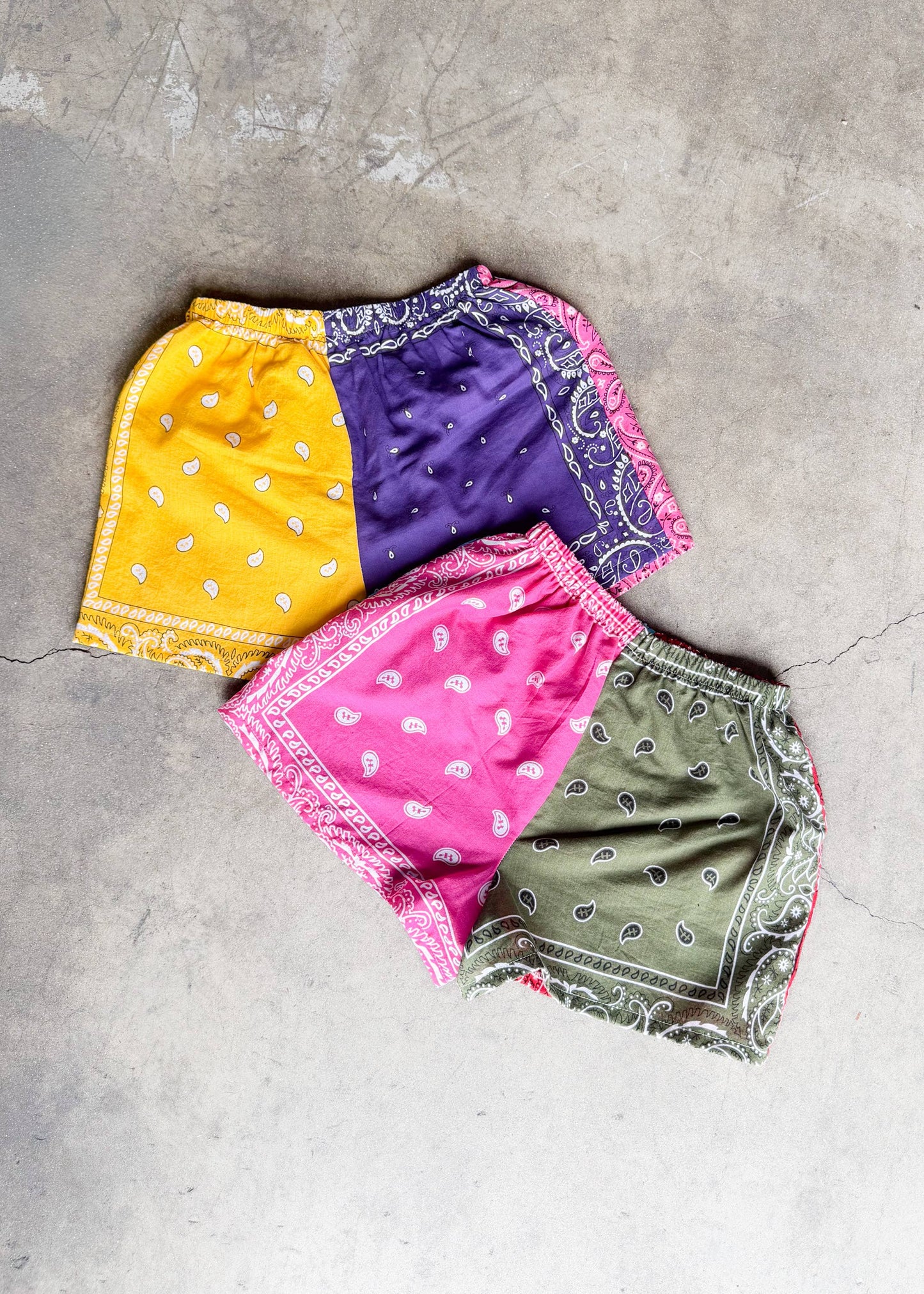 American Recycled Clothing - Bandana Pieced Shorts