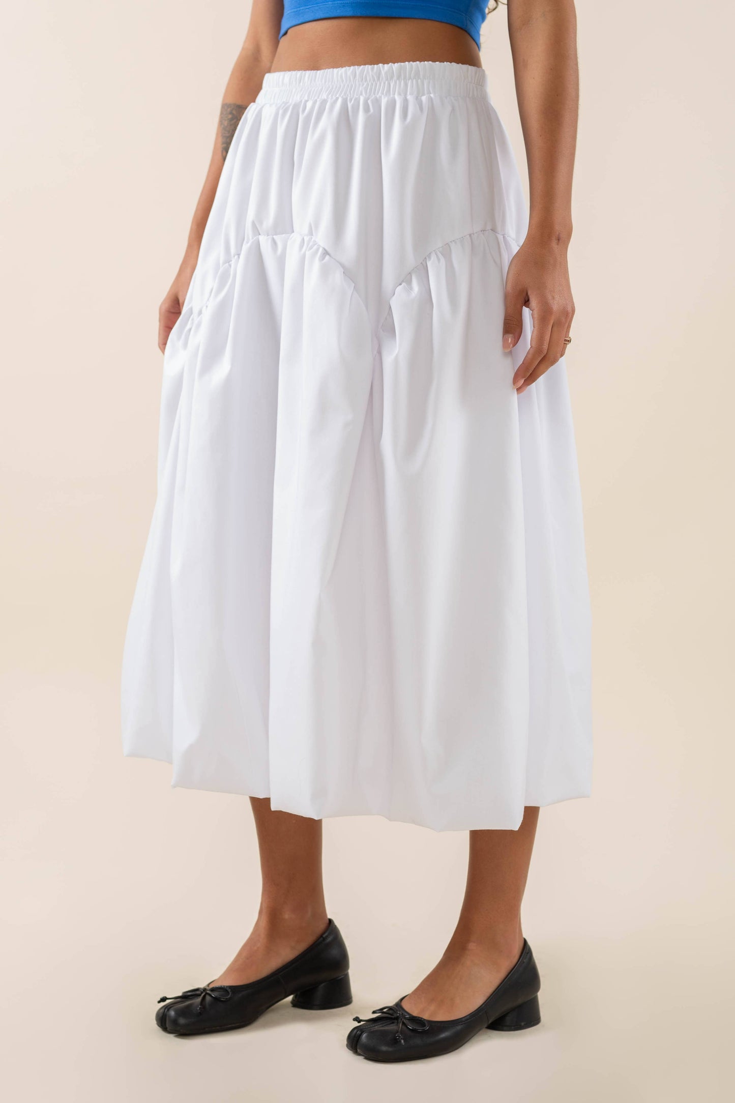 Briga Midi Skirt: White