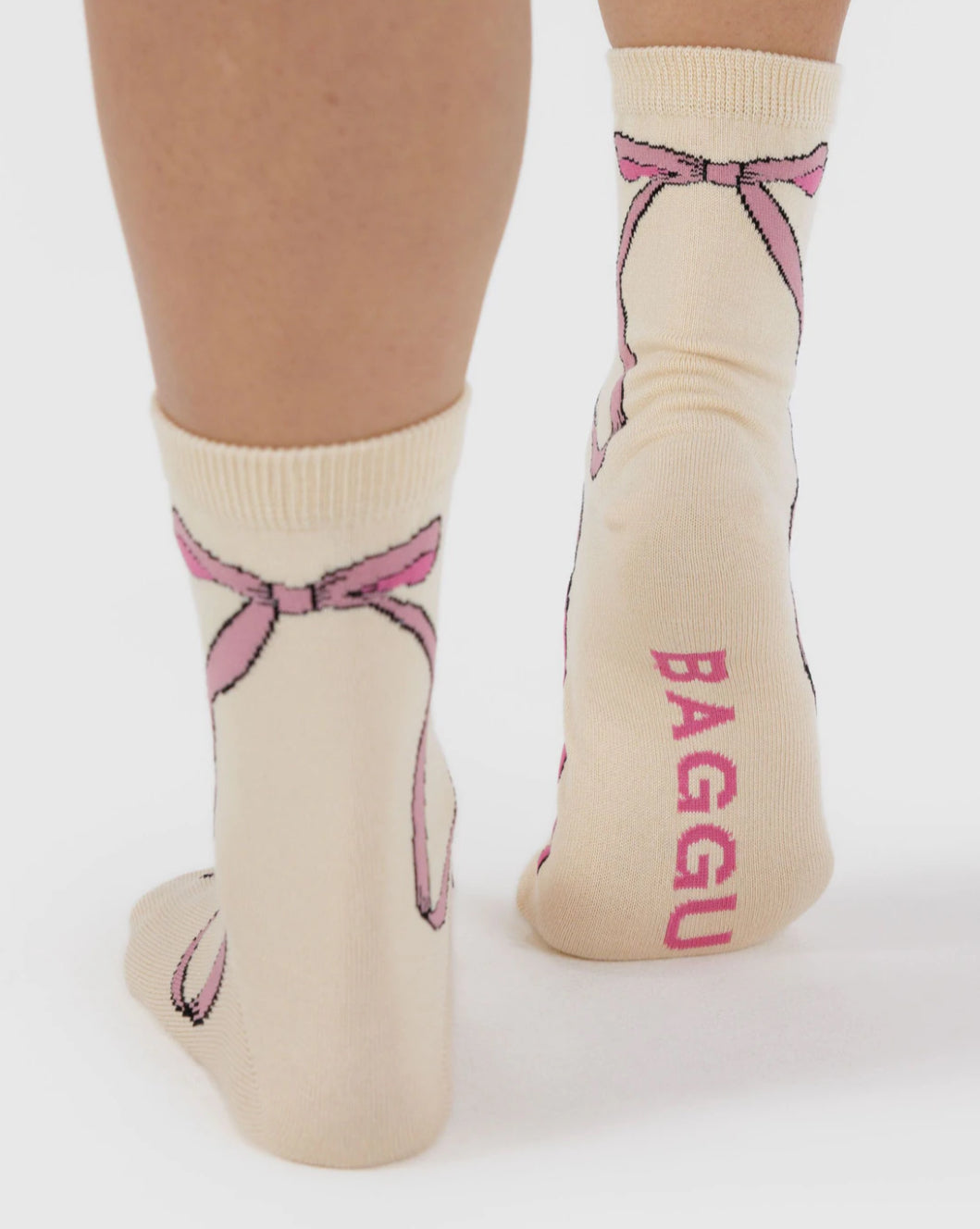BAGGU Crew Sock - Pink Bow