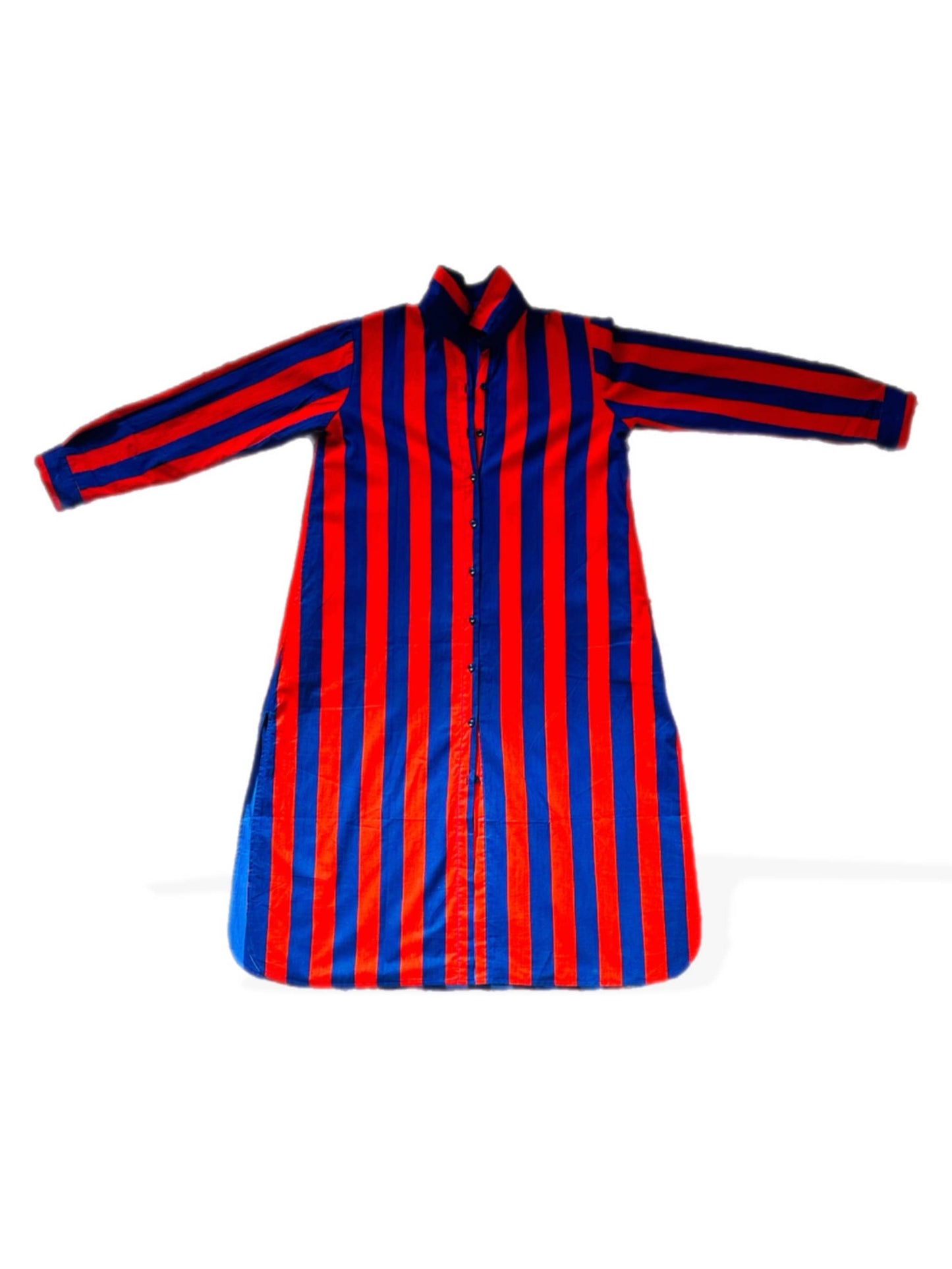 Reversible Surf Stripe Shirt Dress: Blue/Red & Blue/Lt Blue