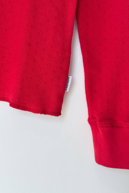 Pointelle Fundamental Tee: RED APPLE