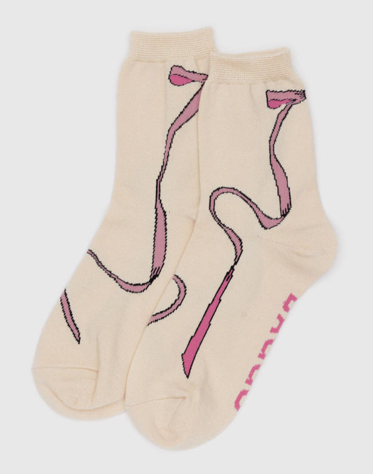 BAGGU Crew Sock - Pink Bow