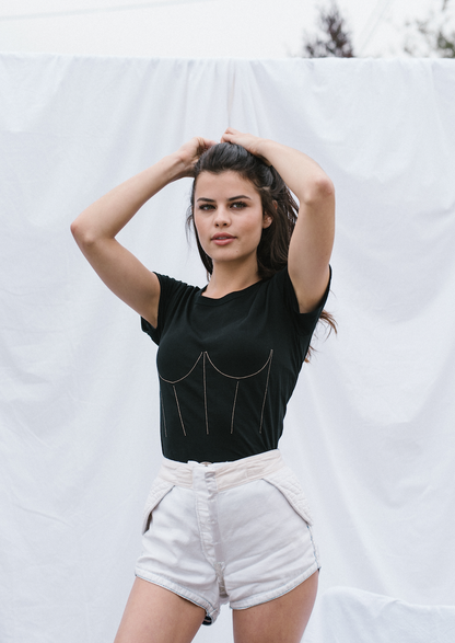 The Corset, Baby Tee: Gold