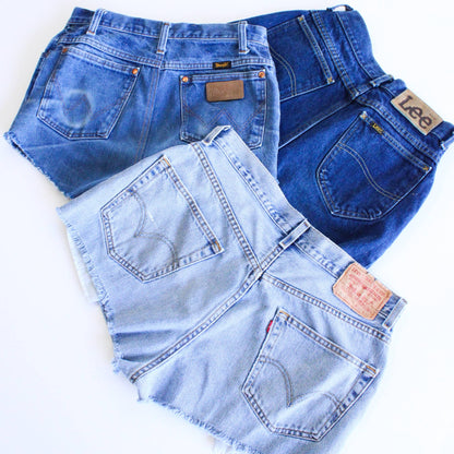 Vintage Levis, Lee and Wrangler Denim Shorts
