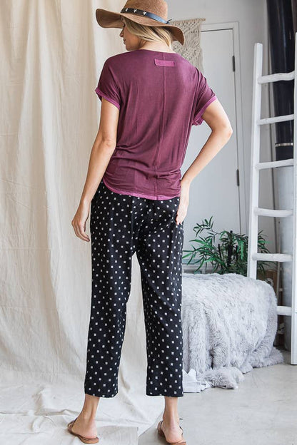 Twist Waist Pants With Pockets: BLACK