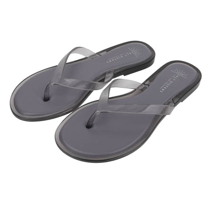 SUNWAVE comfort simple thong clear jelly water-friendly sandal: Smoke