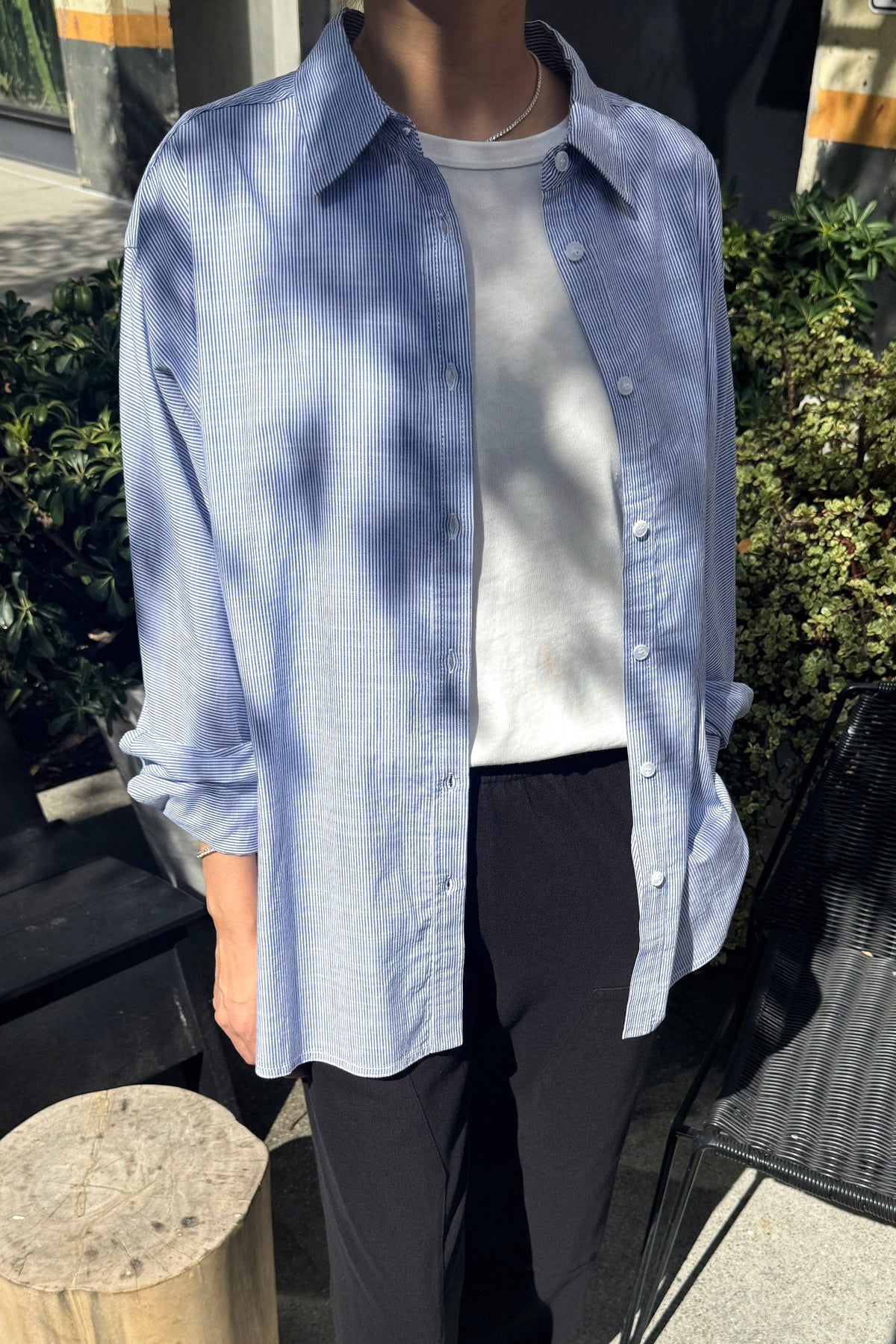 Light Weight Owen Shirt: Blue Pinstripe