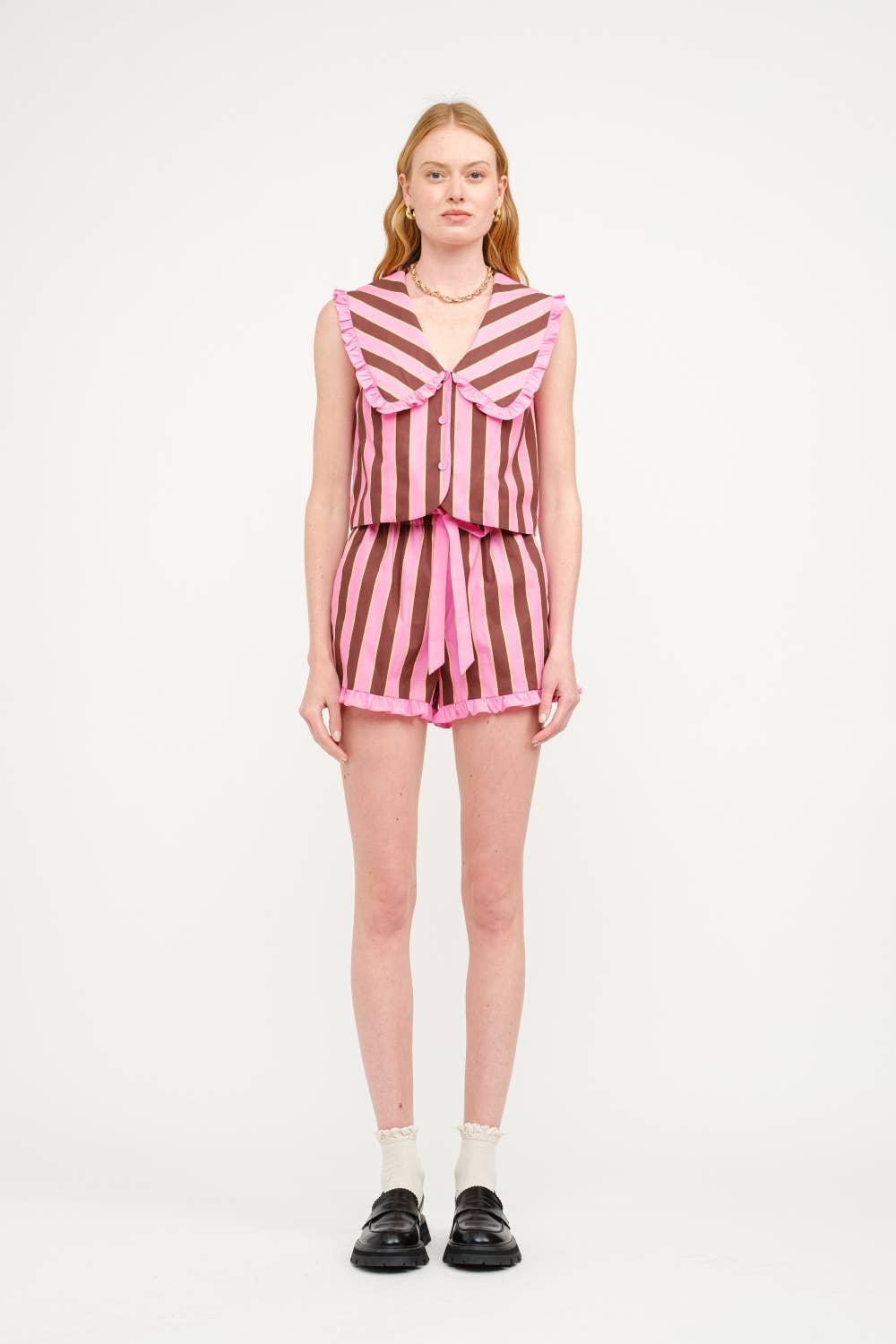 Andie Stripe Shorts in FUCHSIA