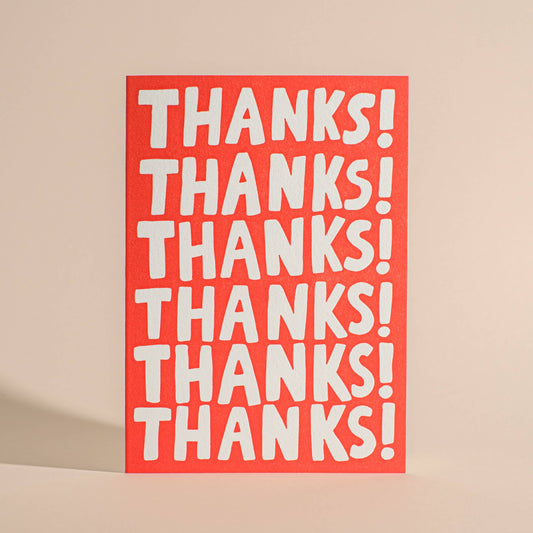 Thanks! Thanks! Thanks! Letterpress Greeting Card