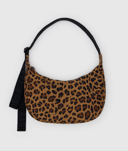 BAGGU Medium Nylon Crescent Bag - Leopard