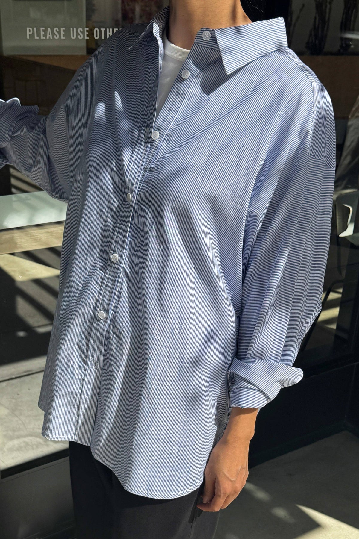 Light Weight Owen Shirt: Blue Pinstripe