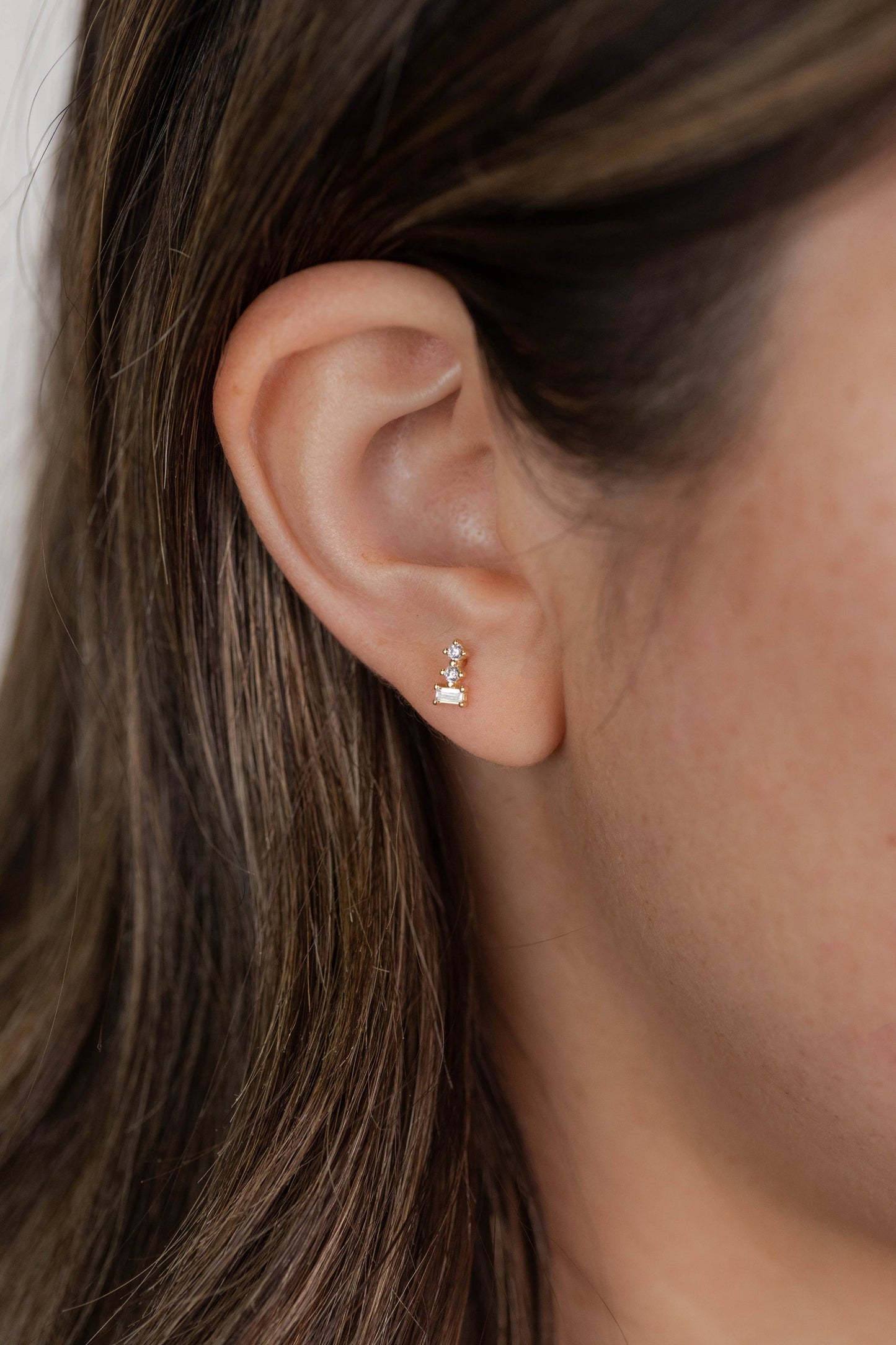 Trio Stud Stack Earrings