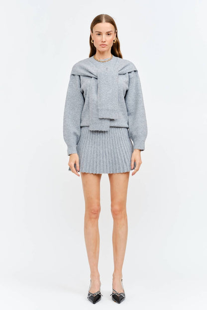 Maude Heather Gray Knit Skirt