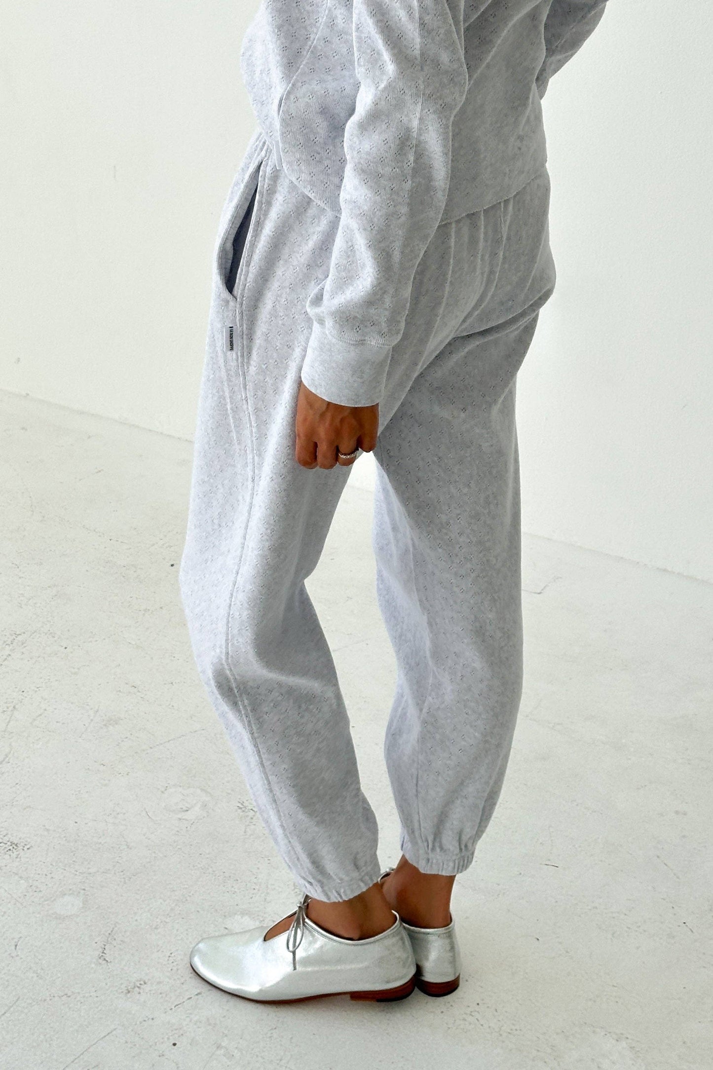 Pointelle Serene Jogger: ICY GREY