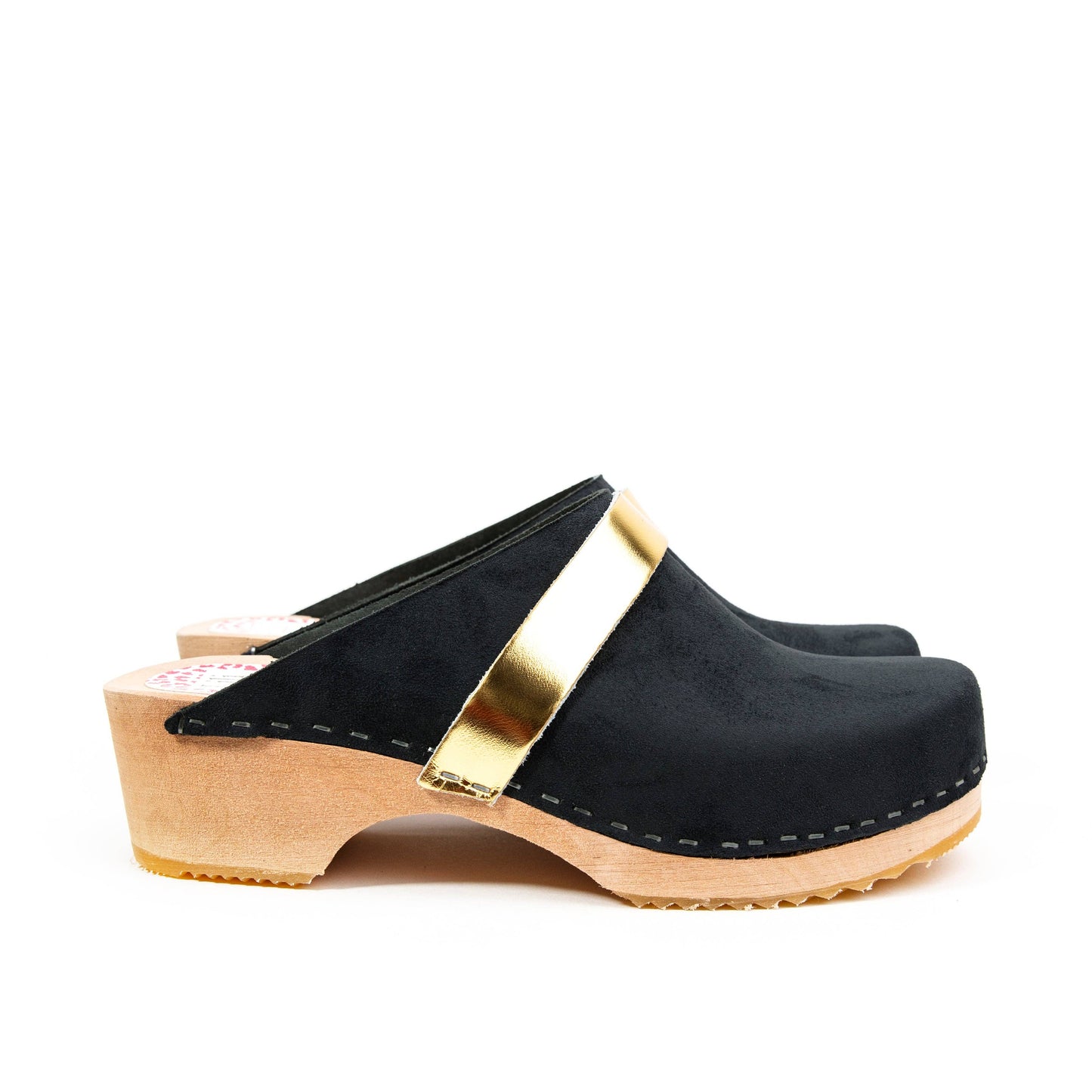Malmö Clogs in Black and Gold