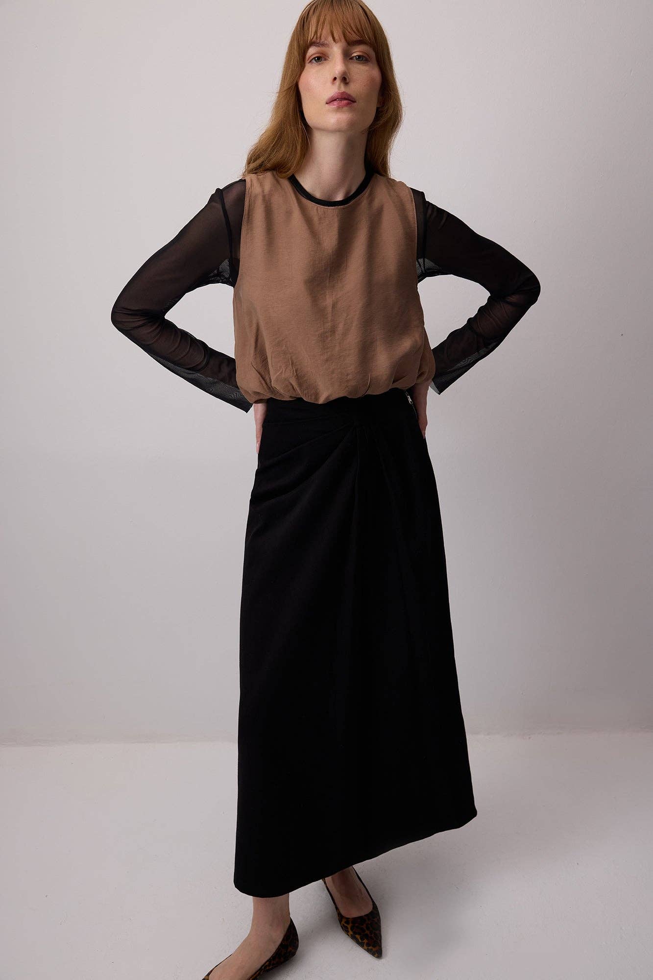 BALLOON MODAL BLOUSE: Kahverengi / M