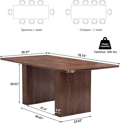 78 Inch Walnut Dining Table Modern Farmhouse Rectangular: Walnut 78" Rectangular