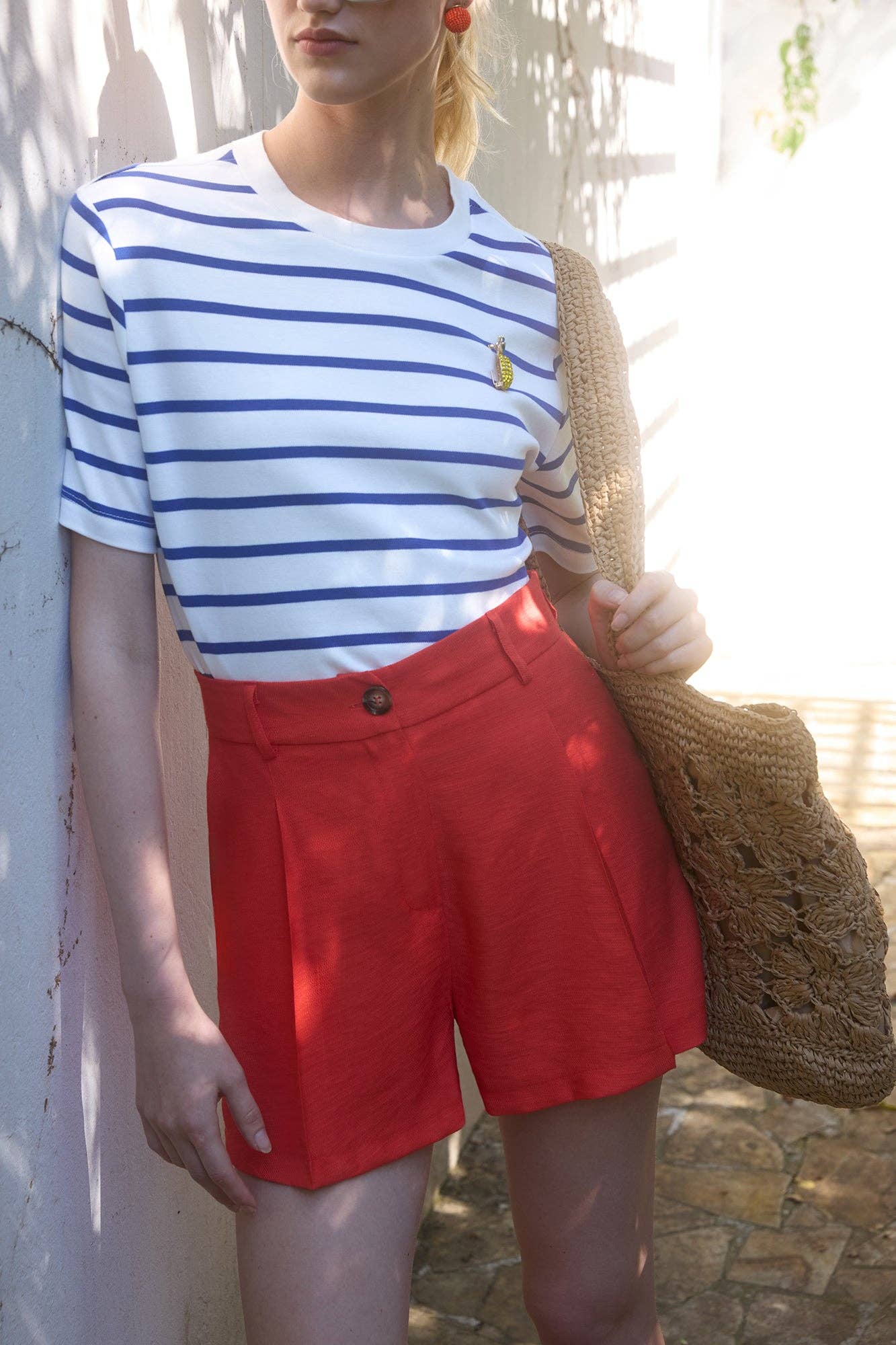 Classic Breton Stripe Cotton T-Shirt: Navy Blue