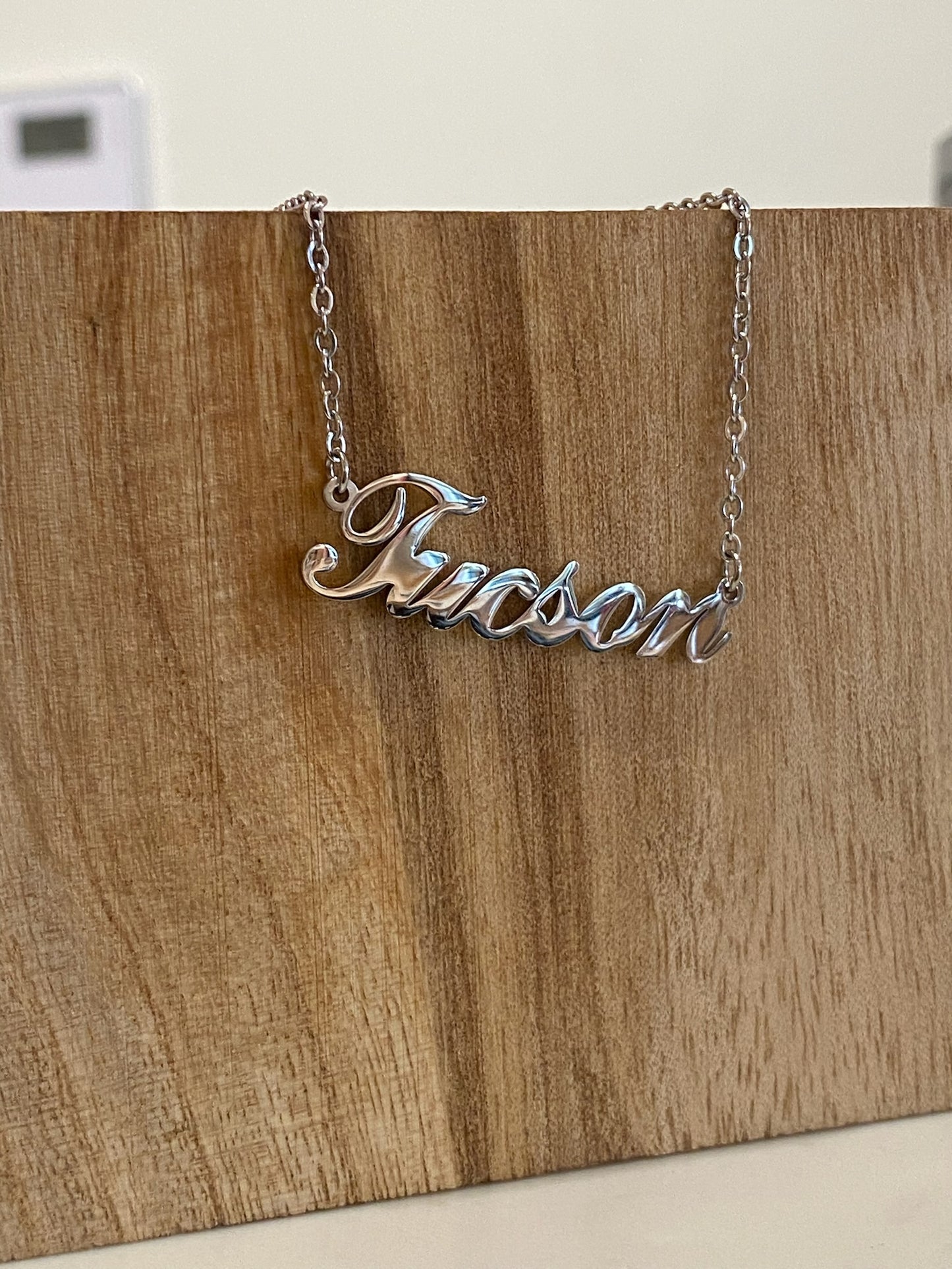 Tucson Script Necklace - Silver