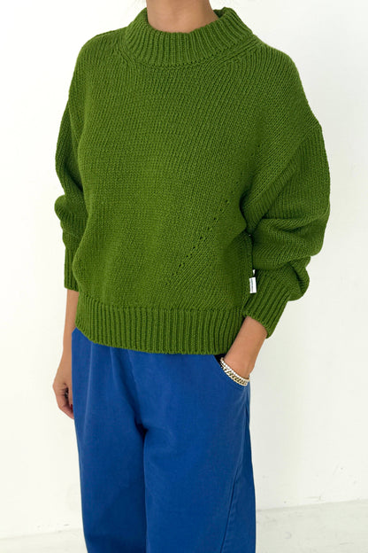 Zoe Cotton Sweater: Avocado