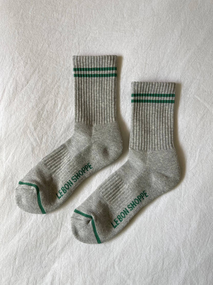 Boyfriend Socks: Light Grey