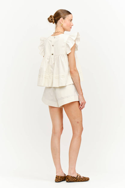 Leah Cream Top : CREAM