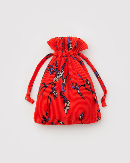 Pleated BAGGU Bag - Red Snapdragon