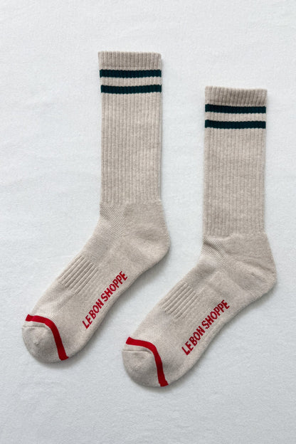 Extended Boyfriend Socks: Oatmeal