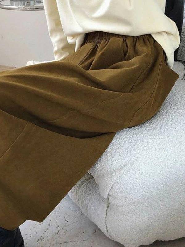 Harem Wide Leg Elastic Waist Split-Joint Pants