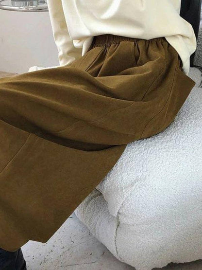 Harem Wide Leg Elastic Waist Split-Joint Pants