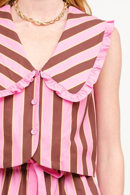 Salome Stipe Top in FUCHSIA