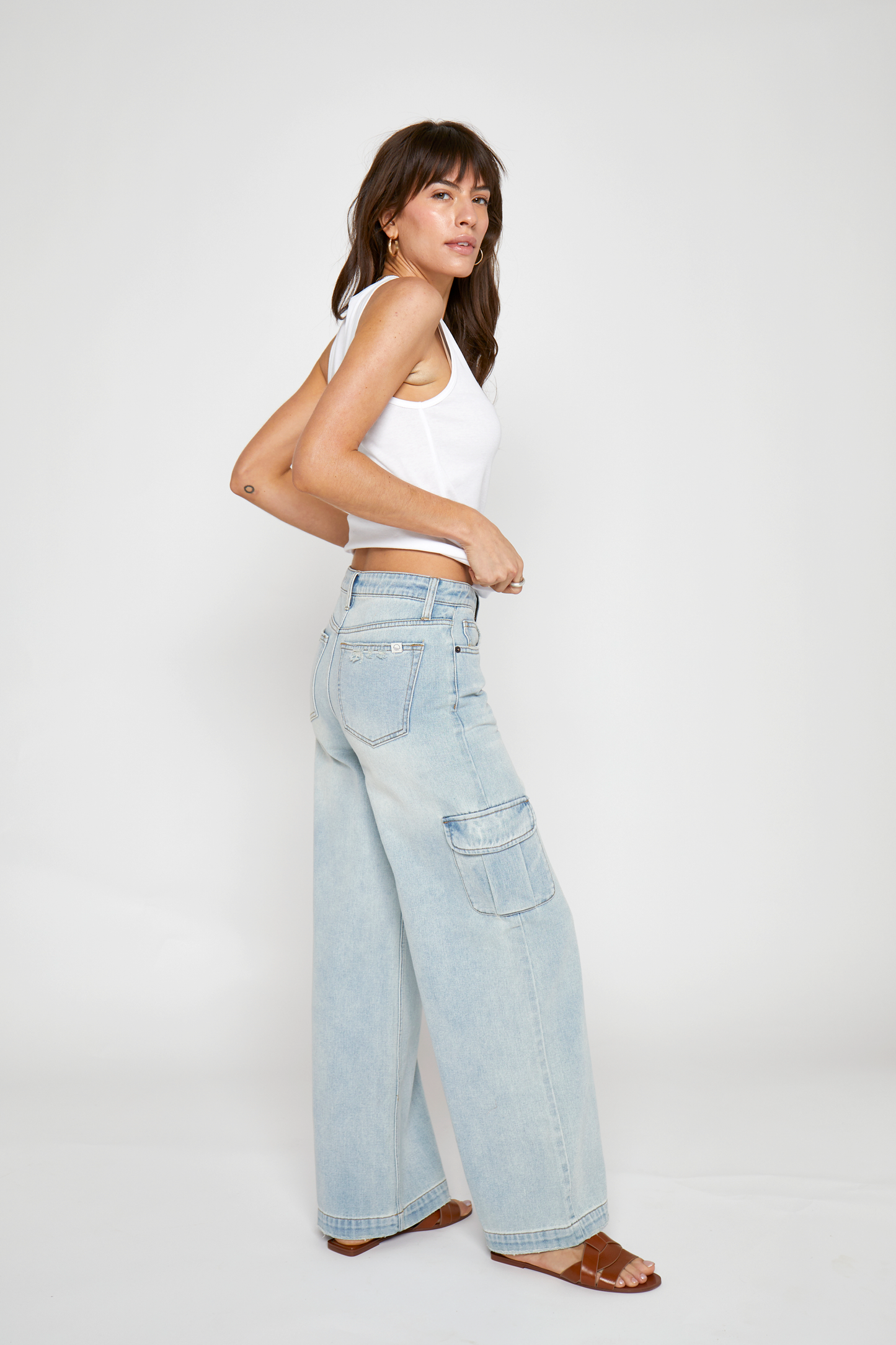 Wide leg Jeans Mid Rise Baggy The Madison Cargo Hotel Cali.: Hotel California