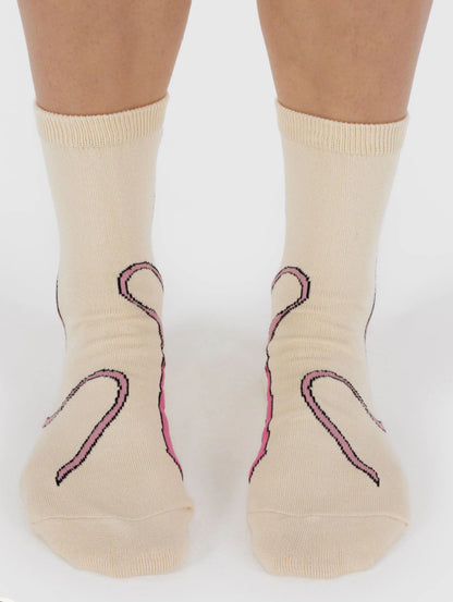 BAGGU Crew Sock - Pink Bow