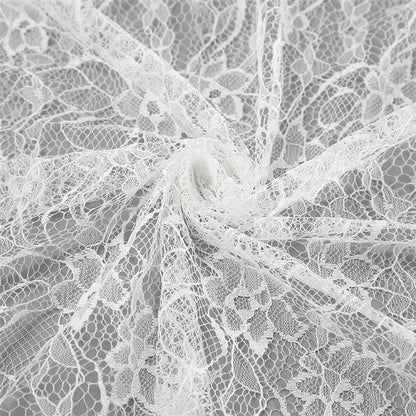 High-Waisted Lace Skirt - White Floral Lace