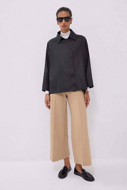 Lightweight Shirt-Collar Jacket: Black / S