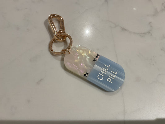 Chill Pill Bag Charm - Blue