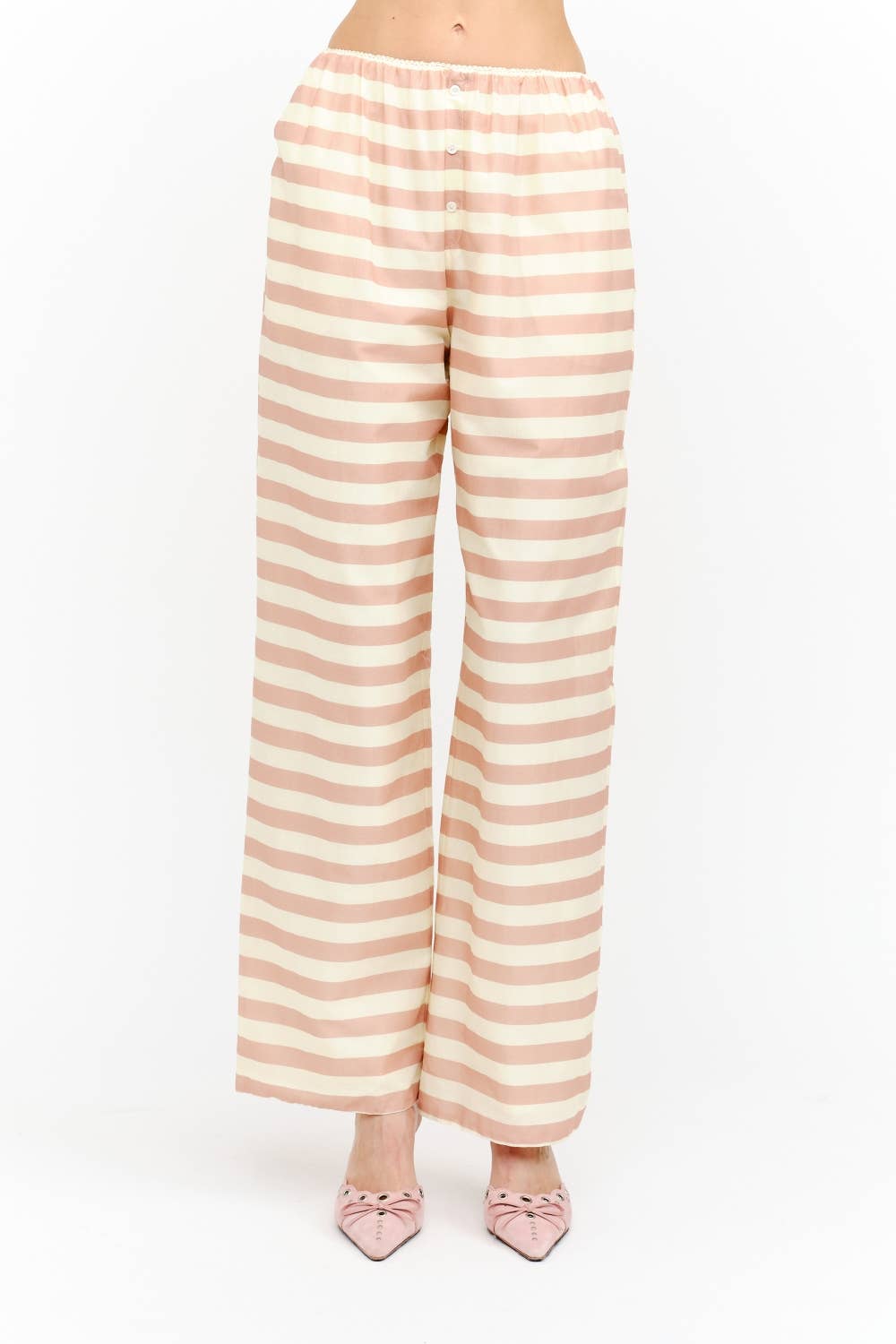 Matilda Striped Pants: Pink Multi