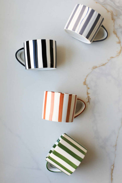 Simple Striped Mugs: Black