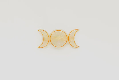 Triple Goddess Barrette: White Opal