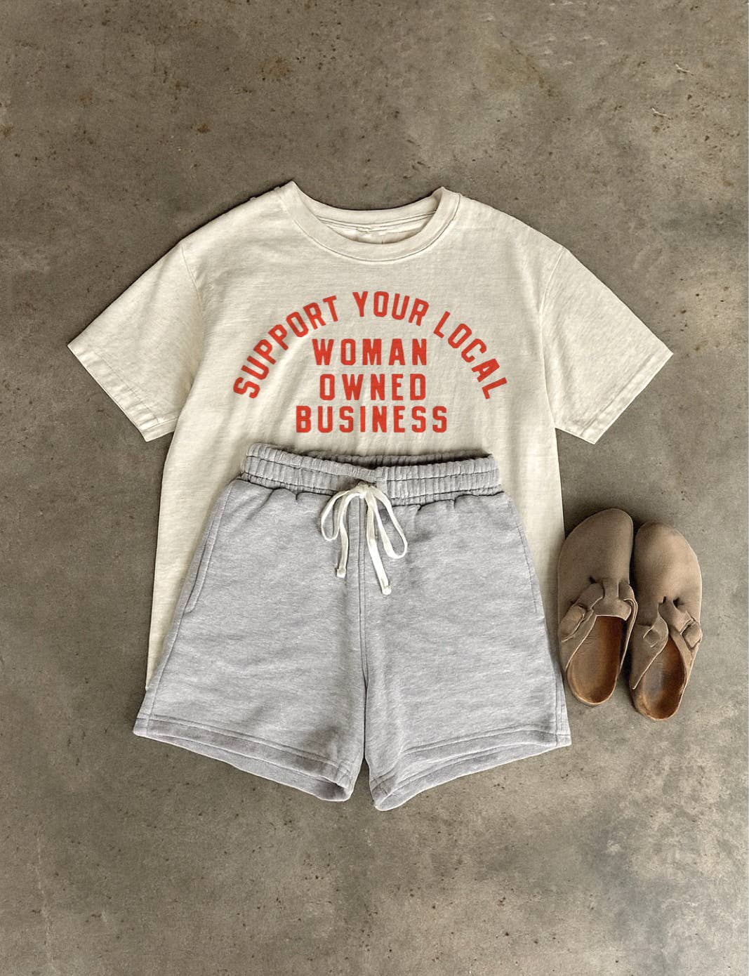 Support your local woman owned business graphic tee - Ivory