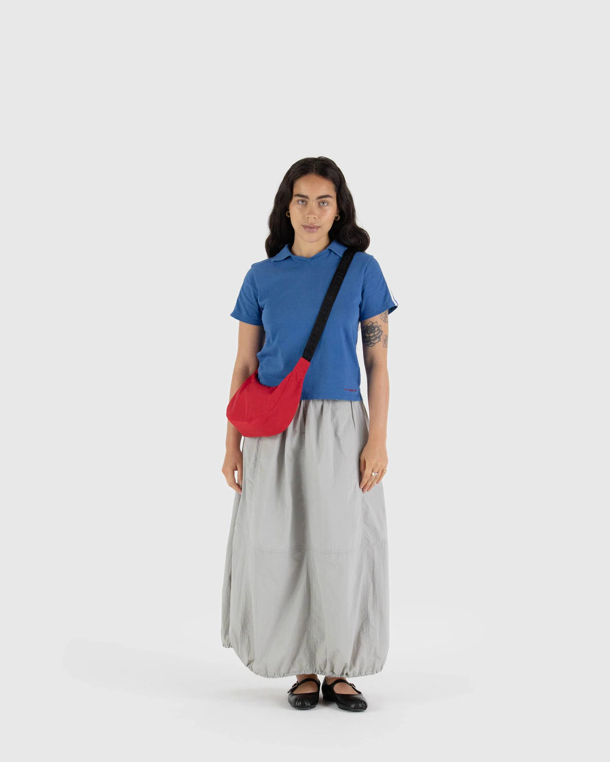 BAGGU Small Nylon Crescent Bag - Candy Apple