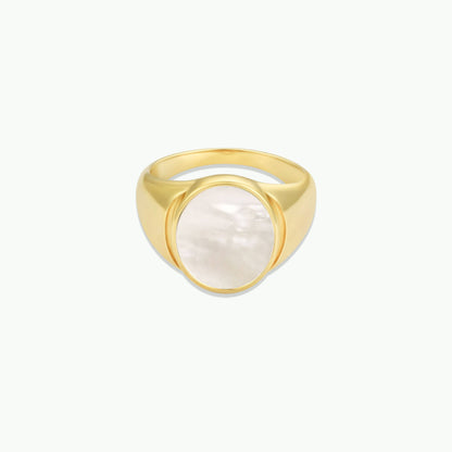Gold Rings - Mother of Pearl Signet